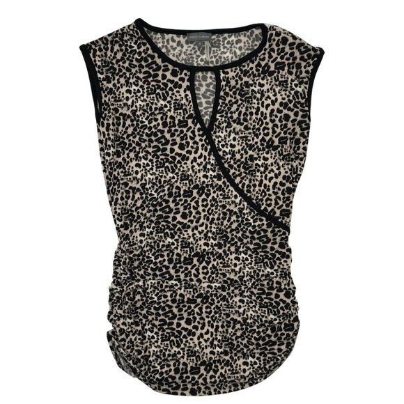 Vicente Camuto Size XS Womens Leopard Print Ruched Sleeveless Stretchy Fabric - Picture 1 of 12